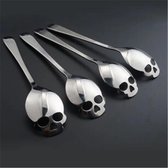 Skull - Koffie lepels - Thee lepels - 4 stuks - Doodskop - Spoon - Doodshoofd - Trendy - Doodskop Lepel - Suiker lepel - Cadeau Tip