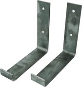 GoudmetHout Industriële Plankdragers L-vorm UP 15 cm - Staal - Zonder Coating - 4 cm x 15 cm x 15 cm