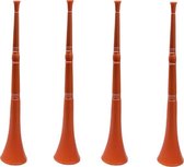 Vuvuzela Oranje Toeter 63 cm lang Oranje voetbal EK - WK toeter - 4 stuks