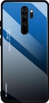 Voor Geschikt voor Xiaomi Redmi Note 8 Pro Gradient Color Glass Case (blauw)