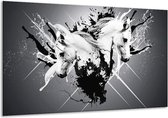 Peinture sur toile Abstrait | Blanc, noir, gris | 120x70cm 1Hatch