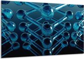 Peinture sur toile Abstrait | Bleu, noir, blanc | 120x70cm 1Hatch