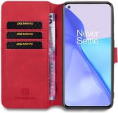 DG Ming OnePlus 9 Hoesje Retro Wallet Book Case Rood