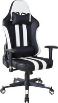Chaise de bureau Thomas - chaise de jeu racing style gaming - noir et blanc