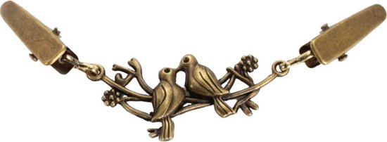 Vestsluiting-klem-kleding-vogeltjes-brons-9.5 cm -Charme Bijoux | bol.com