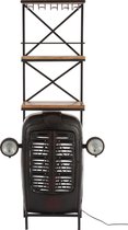 J-Line Bar Tractor Voorkant Metaal/Hout Zwart/Naturel; Bruin