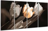 Peinture sur verre tulipe | Jaune, gris, blanc | 160x80cm 4 Liège | Tirage photo sur verre |  F002503