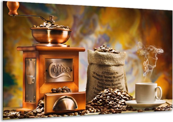 Canvas Schilderij Koffie, Keuken | Bruin, Geel, Oranje | | F007099