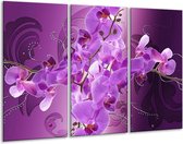 Peinture sur verre d'orchidée | Violet | 120x80cm 3 Liège | Tirage photo sur verre |  F005804