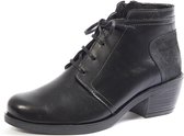 GABYLOU - Comfortabele trendy LEREN enkellaarsjes met veters - Model LUCIA