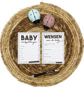 Cartes à remplir baby shower 10 pièces Zwart/ blanc - Prédictions de Bébé et souhaits pour le bébé - Jeux de baby shower