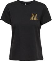 ONLY ONLLUCY LIFE S/S REG LEO TOP BOX CS JRS Dames T-shirt - Maat M