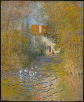 Kunst: Ganzen van Claude Monet. Schilderij op canvas, formaat is 45x100 CM