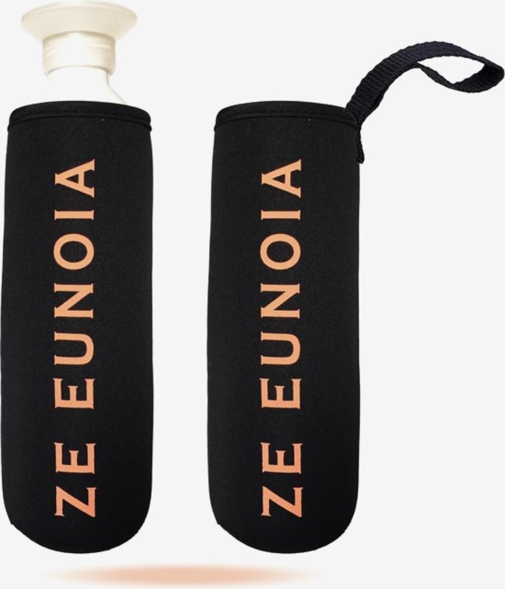Drinkflessenhouder Tas voor fles - Opberghoes voor drankfles - Duurzaam en handig - flessenhouder - Zwart - Ze Eunoia®