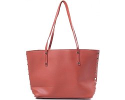 Een elegante en zeer handige shopper om erbij te hebben. De tas is voorzien van goudkleurige metalen studs. Aan de bovenkant is de tas afsluitbaar met een goudkleurige rits. De tas heeft een praktische bodemversteviging. Voor uzelf of Bestel Een Kado