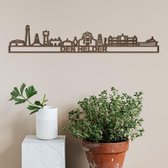 Skyline Den Helder notenhout - 60cm- City Shapes wanddecoratie