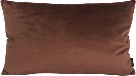 Velvet Bruin Long Kussenhoes | Fluweel - Polyester | 30 x 50 cm