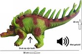 Dinoworld Speelfiguur Stegosaurus Junior 35 Cm - met geluid - Groen/bruin