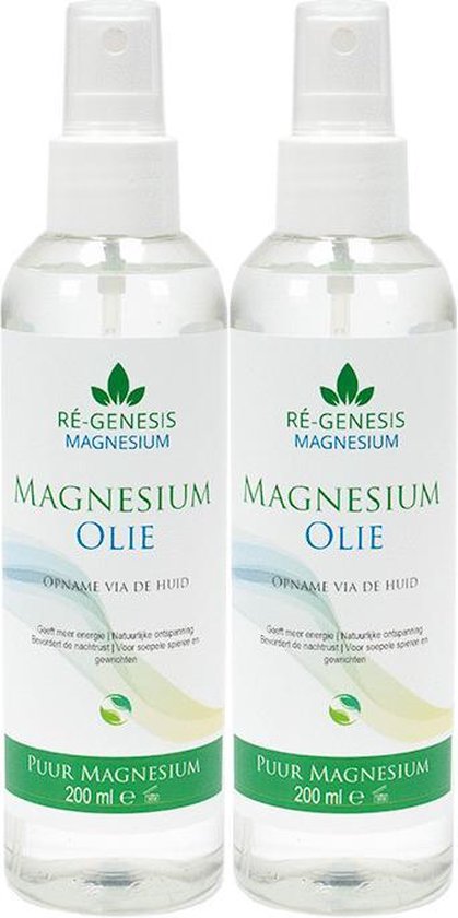 heroïsch Ass artikel Magnesiumolie van Ré-genesis | Magnesiumspray Set 2x 200 ml | Magnesium olie  voor Spieren | bol.com