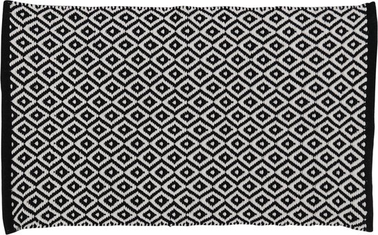 Differnz Wales badmat – 100% katoen – Zwart wit – 50 x 80 cm