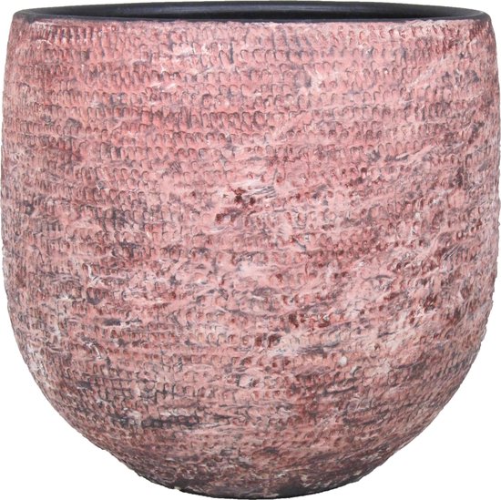 Bloempot/plantenpot keramiek in een oud roze moziek motief met diameter 20 cm en... bol.com