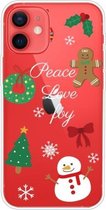 Christmas Series Clear TPU beschermhoes voor iPhone 12 mini (Simple Snowman)