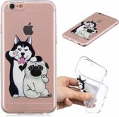 Voor iPhone 8 Plus / 7 Plus 3D-patroon Transparant TPU-hoesje (zelfportret hond)