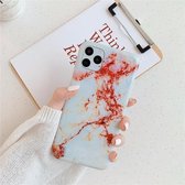 Voor iPhone 12 mini TPU Smooth Marbled IMD Mobile Phone Case (Norwegian Red F15)