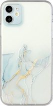 Holle marmeren patroon TPU rechte rand fijn gat beschermhoes voor iPhone 12 mini (grijs)