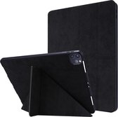 Voor iPad Pro 12.9 inch 2020 Marmeren Stijl Doek Textuur Horizontale Vervorming Leren Flip Case met Houder & Pen Slot (Zwart)