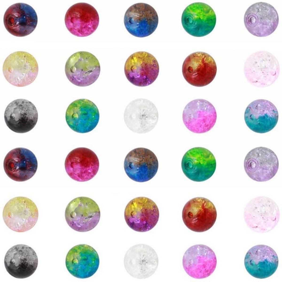 Fako Bijoux® - DIY Glas Kralen Set - Glaskralen "Duo Crack" - Glasparels - Sieraden Maken Kit - Zelf Sieraden Maken - 8mm - 375 Stuks — afbeelding 2