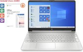 HP 15 inch laptop - Full HD - AMD Ryzen 3 - 8GB RAM - 256GB SSD - Windows 10 - Tijdelijk met GRATIS Office 2019 Home & Student t.w.v. €149 (verloopt niet, geen abonnement) & BullGu