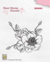 FLO030 - Clearstamp Nellie Snellen - Fleur de Magnolia - timbre fleur arbre castor - fleur