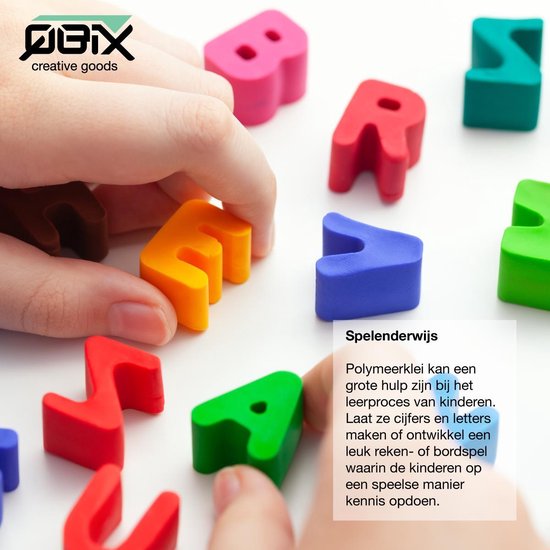 QBIX Polymeer klei set - 36 grote kleuren - (28 gram/kleur) - boetseerklei set - Afbak klei in oven - Maak sieraden - met Gereedschap - Fimo alternatief