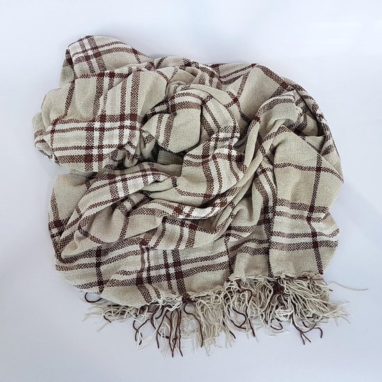 Plaid - polyester - taupe / bruin / beige - 130 x 170 cm