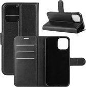 Apple iPhone 12 Pro Max hoesje - MobyDefend Kunstleren Wallet Book Case - Zwart - GSM Hoesje - Telefoonhoesje Geschikt Voor: Apple iPhone 12 Pro Max