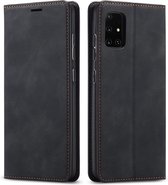 Samsung Galaxy A51 Bookcase | Zwart | Pasjeshouder | Portemonnee hoesje