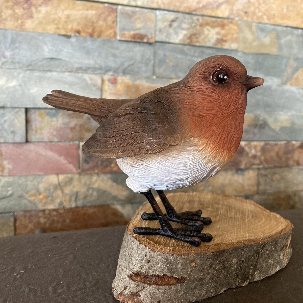 Decoratief Beeld - Roodborstje. Robin. - Polyresin - Mcardok - Multicolor - 5 X 12 Cm