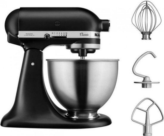 KitchenAid 5K45SSEBM Classic - Keukenmachine - Mat Zwart van Merkloos — afbeelding 2