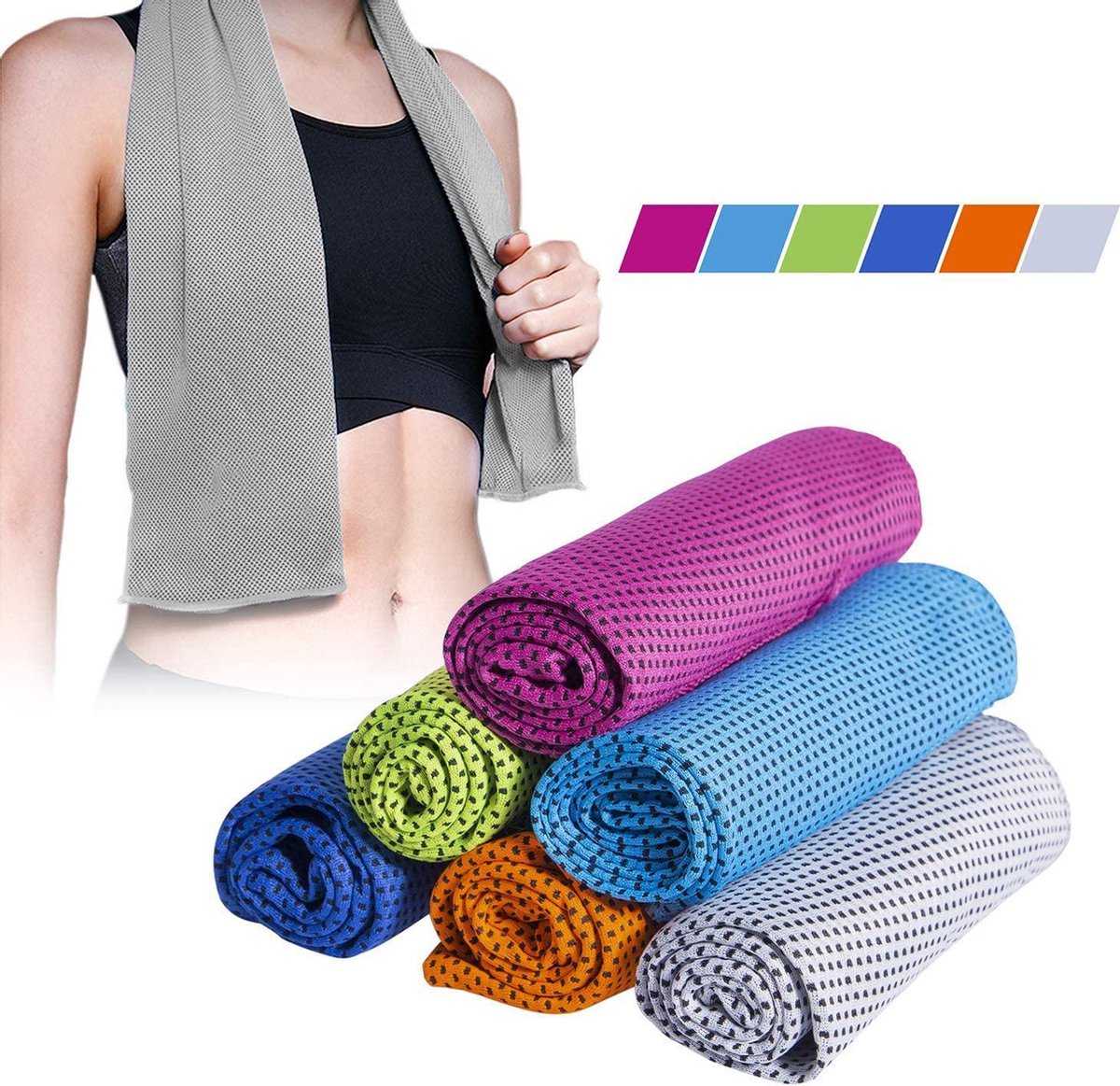 Verkoelende Handdoek - Koel - Cooling Towel - Sport - Fitness Handdoek - Grijs