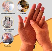 KANGKA Reuma Therapeutische Handschoenen - Compressie Handschoenen Maat S - voor Artrose, Reuma, Artritis, RSI, CTS - Unisex - Bruin