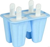 ZijTak - Ijsjesvorm - 4 stuks - Siliconen - Waterijs Vorm - Bakvorm - Fruitijs - Yoghurt ijs - Ijslolly - Frisco - Magnum mold - DIY Ijsjes - Zomer - Pastel blauw