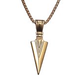 Pijlpunt Arrow Head Ketting - Goud kleurig - Ketting Heren - Heren Ketting - Ketting Mannen - Mannen Cadeautjes - Cadeau voor Mannen