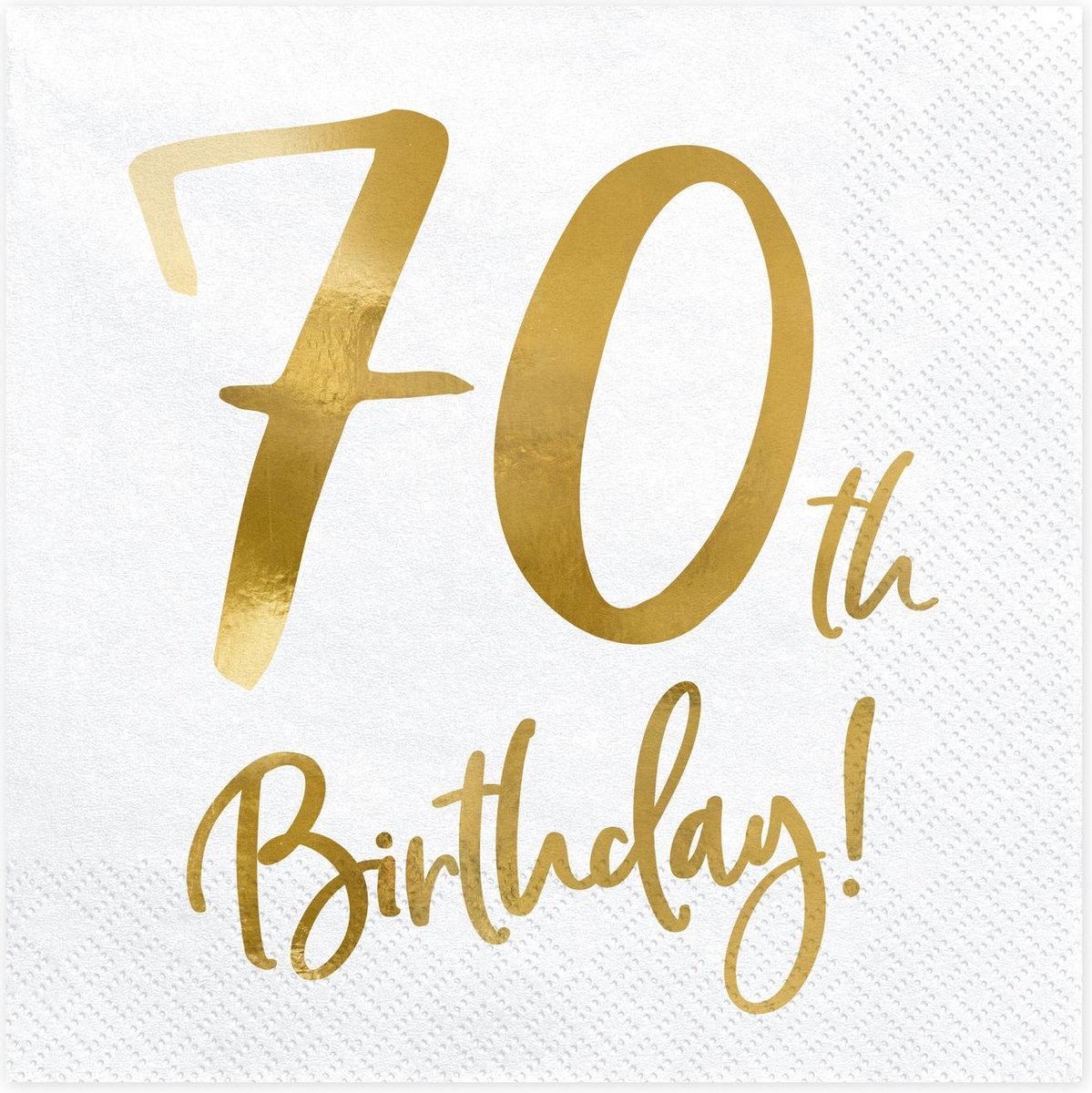 PartyDeco - Servetten 70th birthday wit (20 stuks)