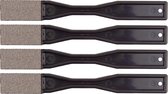 KGS PRO Diamant-handvijlen, 4 stuks (38x19 mm, plat, Zwart (grit 120))