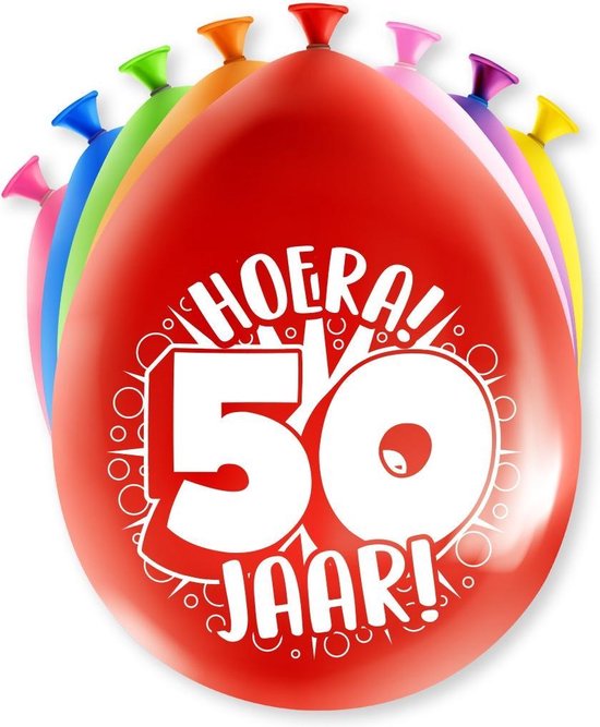 Paperdreams - Ballonnen Happy Party 50 jaar (8 stuks)