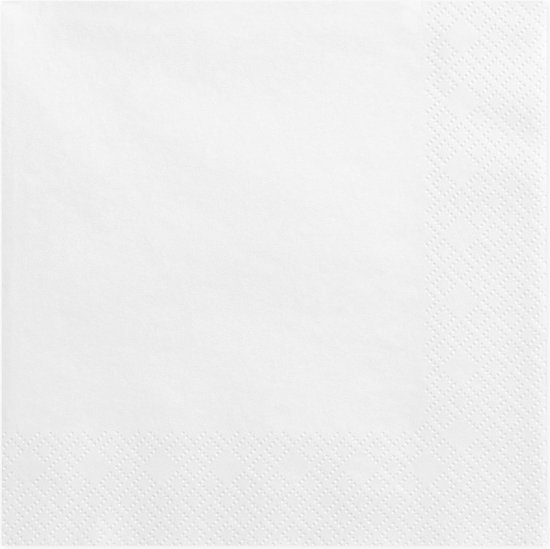 20x Papieren tafel servetten wit 33 x 33 cm - Witte wegwerp servetten diner/lunch