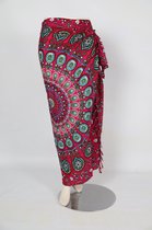 Sarong 430 - Pareo - Saunadoek – Wikkeljurk - Mandala - Roze / Fuchsia - Om Namaste