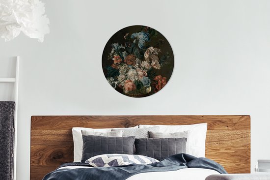 WallCircle - Wandcirkel - Muurcirkel - Stilleven met bloemen - Schilderij van Cornelia van der Mijn - Aluminium - Dibond - ⌀ 60 cm - Binnen en Buiten - Merkloos