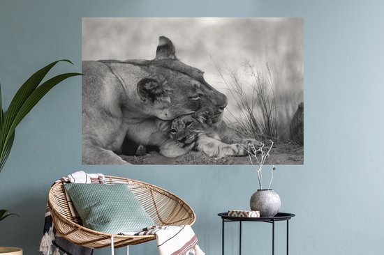 Stickers Stickers muraux - Lionne - Cub - Zwart - 90x60 cm - Feuille adhésive